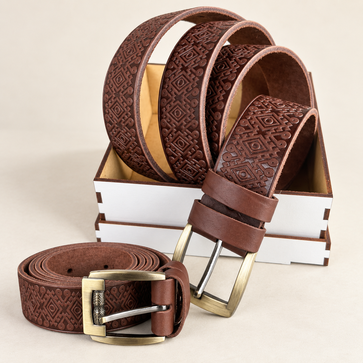 Чоловічий Шкіряний Ремінь "Гуцульський"
